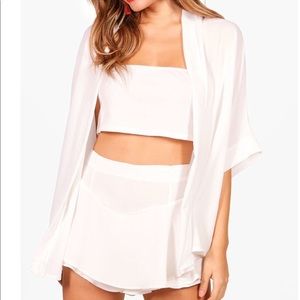 Sheer crepe kimono